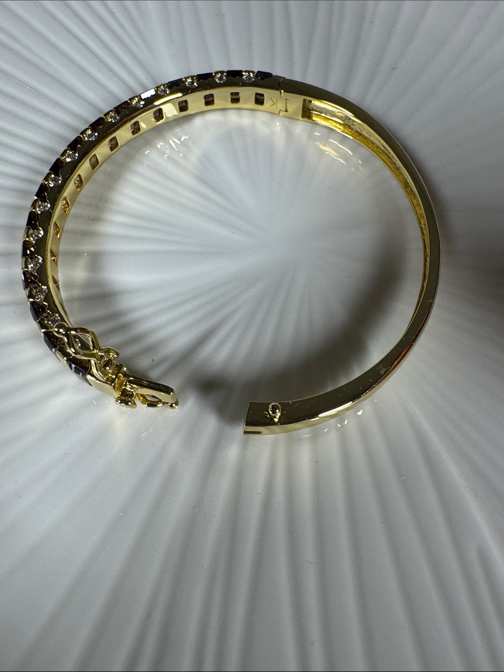Gold and Dark Brown Baguette Tile Bracelet - Women Jewelry - Picture 3 of 4